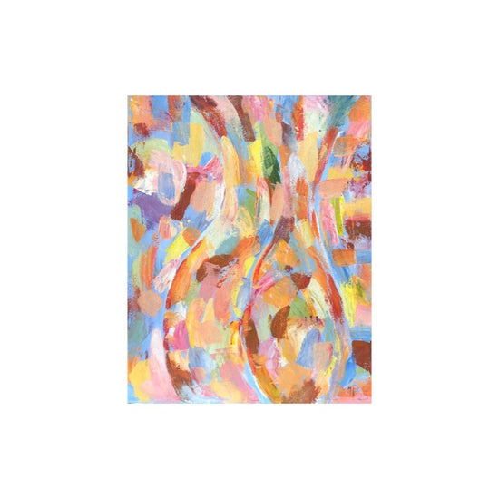 Kleurrijk abstract dames silhouet schilderij billen van kunstenaar Atelier Plaisier