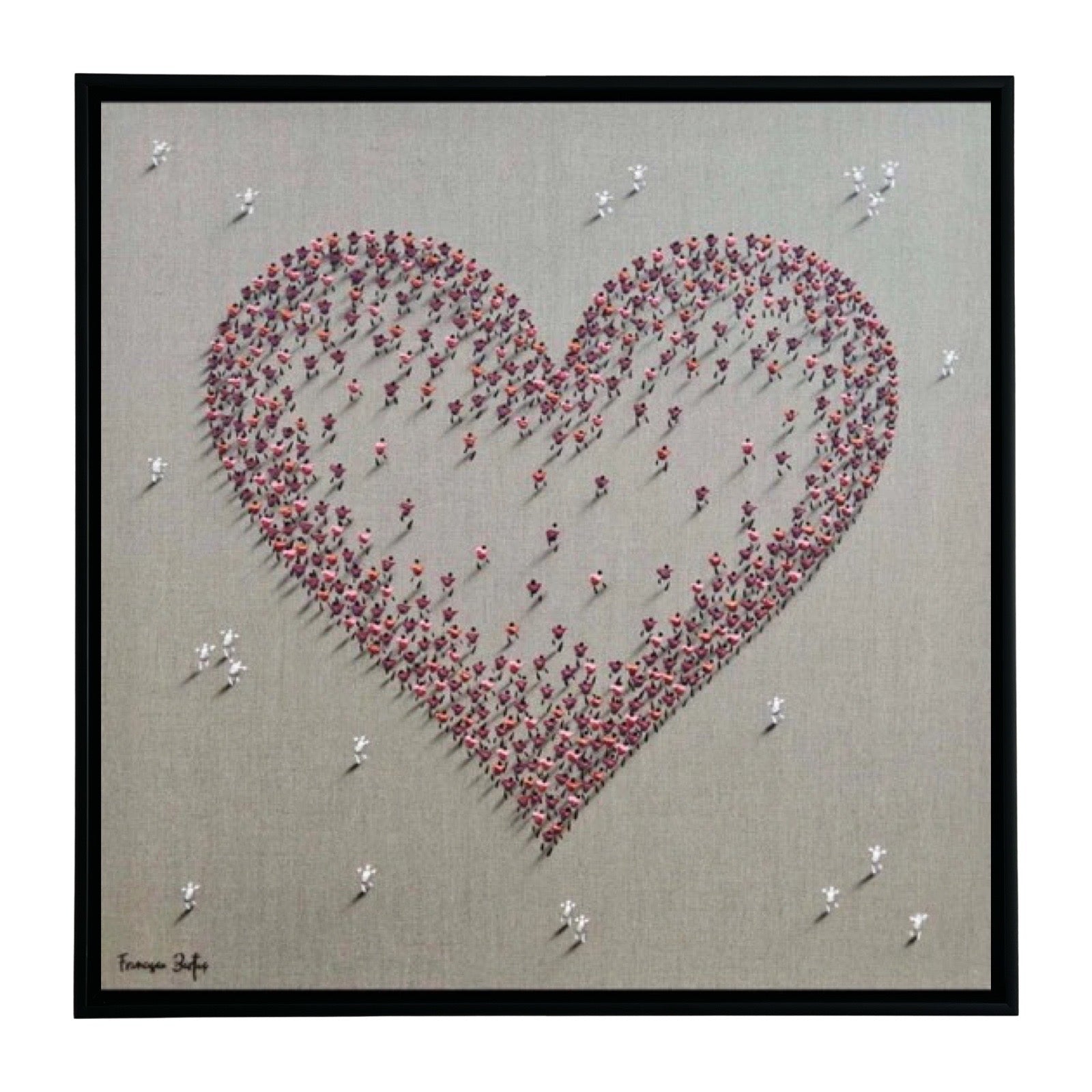 Abstract modern artwork - Francisco Bartus Painting - Heart Red