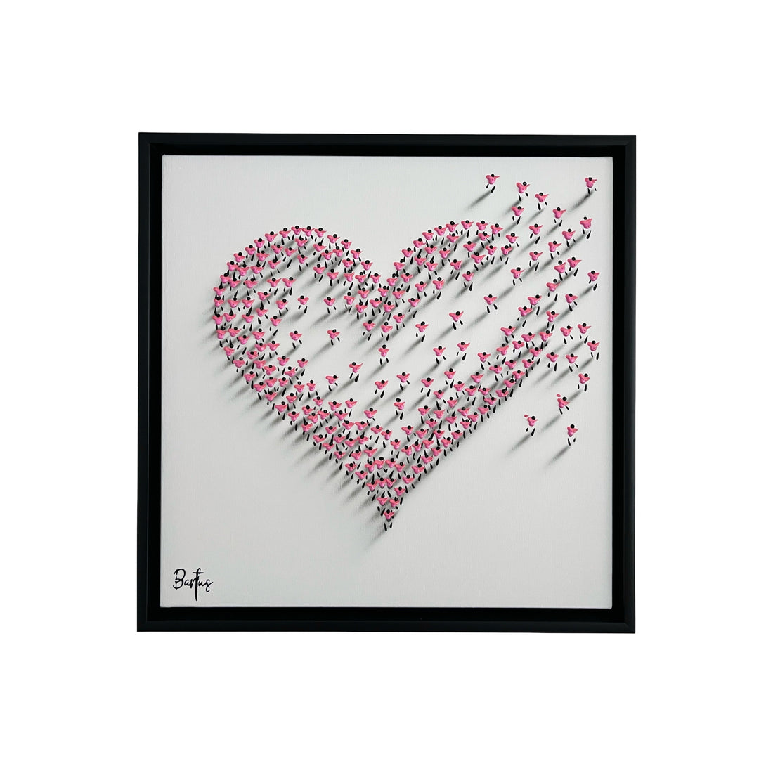 Francisco Bartus 'Pink Heart' Origineel 3D schilderij