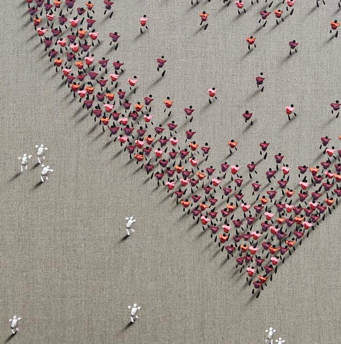 Detail foto van schilderij Red Heart van Francisco Bartus