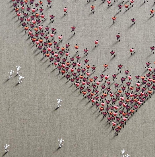 Detail foto van schilderij Red Heart van Francisco Bartus