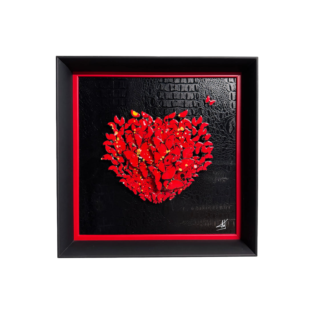 Butteflies in vorm van hart rood van Fred Meurice 