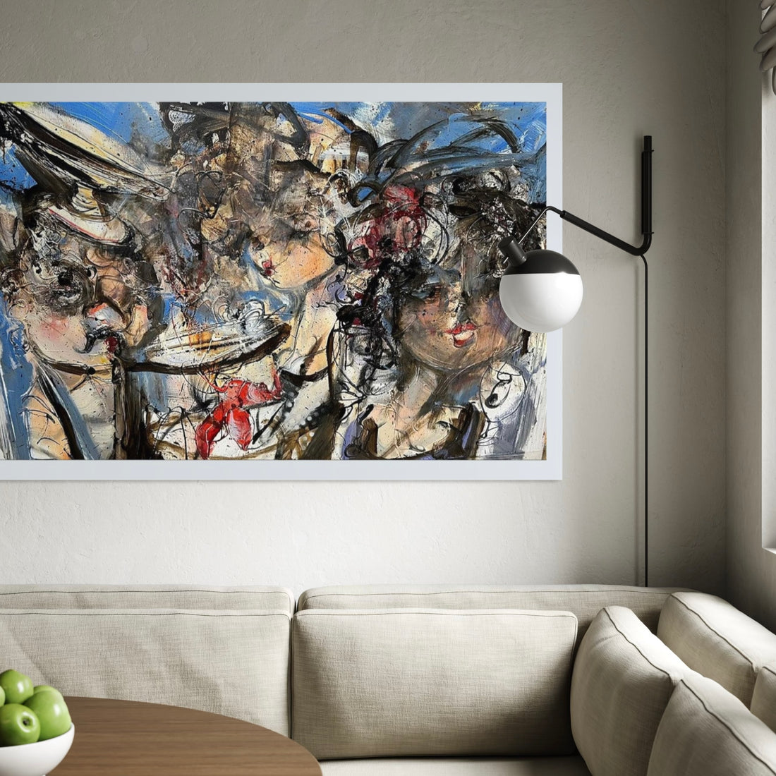 Guy Olivier schilderij eethoek