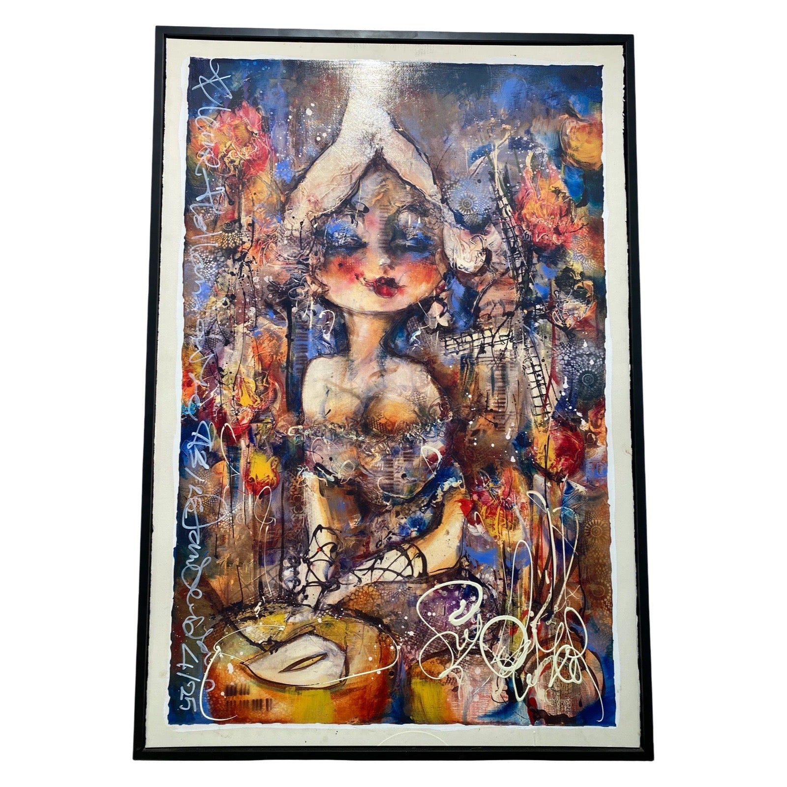 Guy Olivier 'Fille de Lait' kleurrijk schilderij van het melkmeisje modernekunst.nl