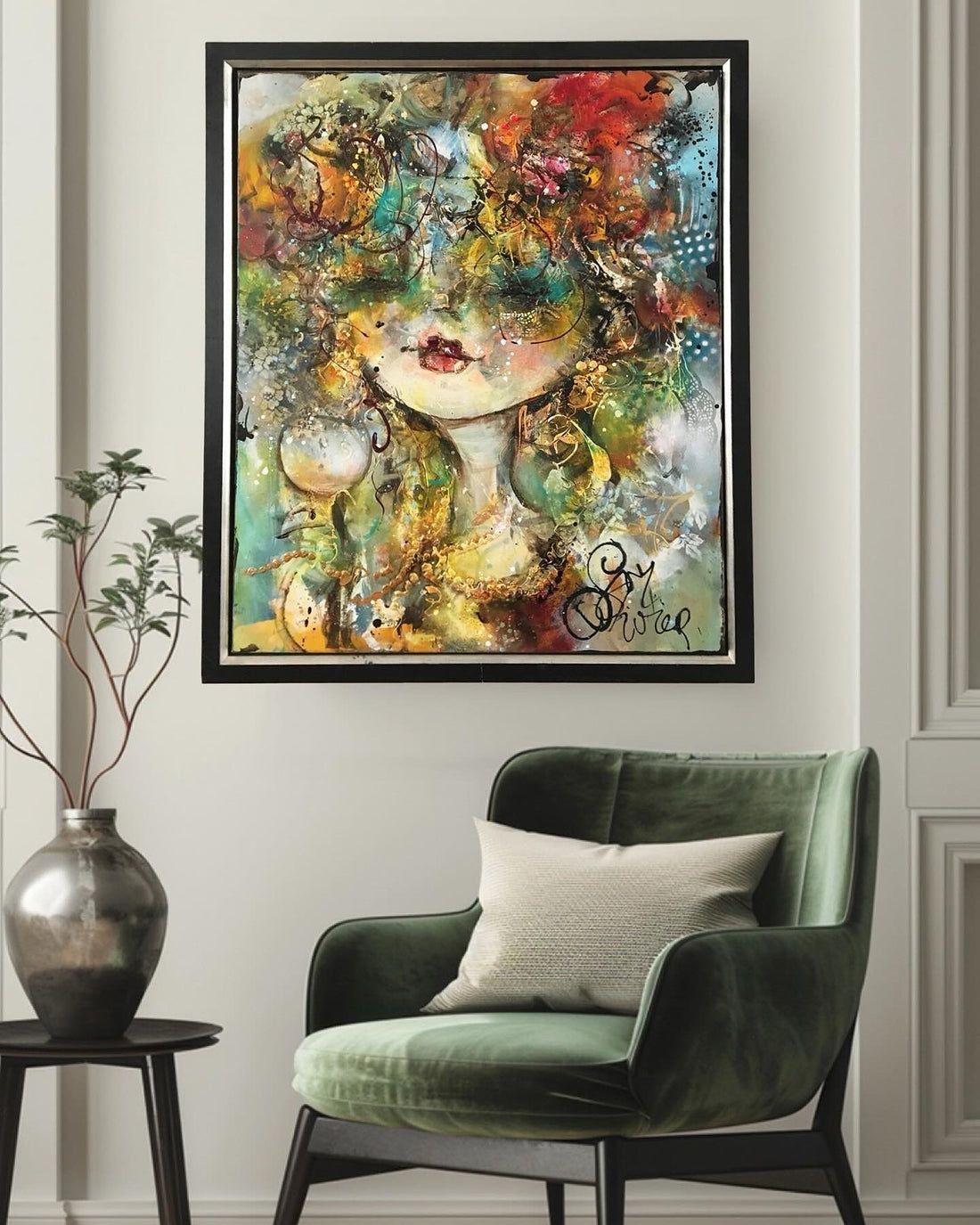 Orgineel schilderij van Guy Olivier, Vino.