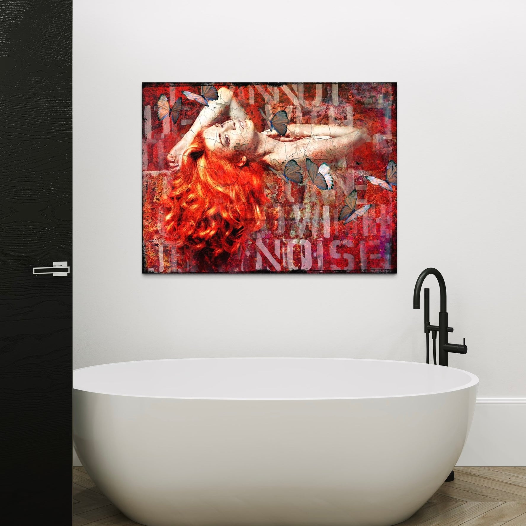 Farbiges Gesicht und Schmetterling