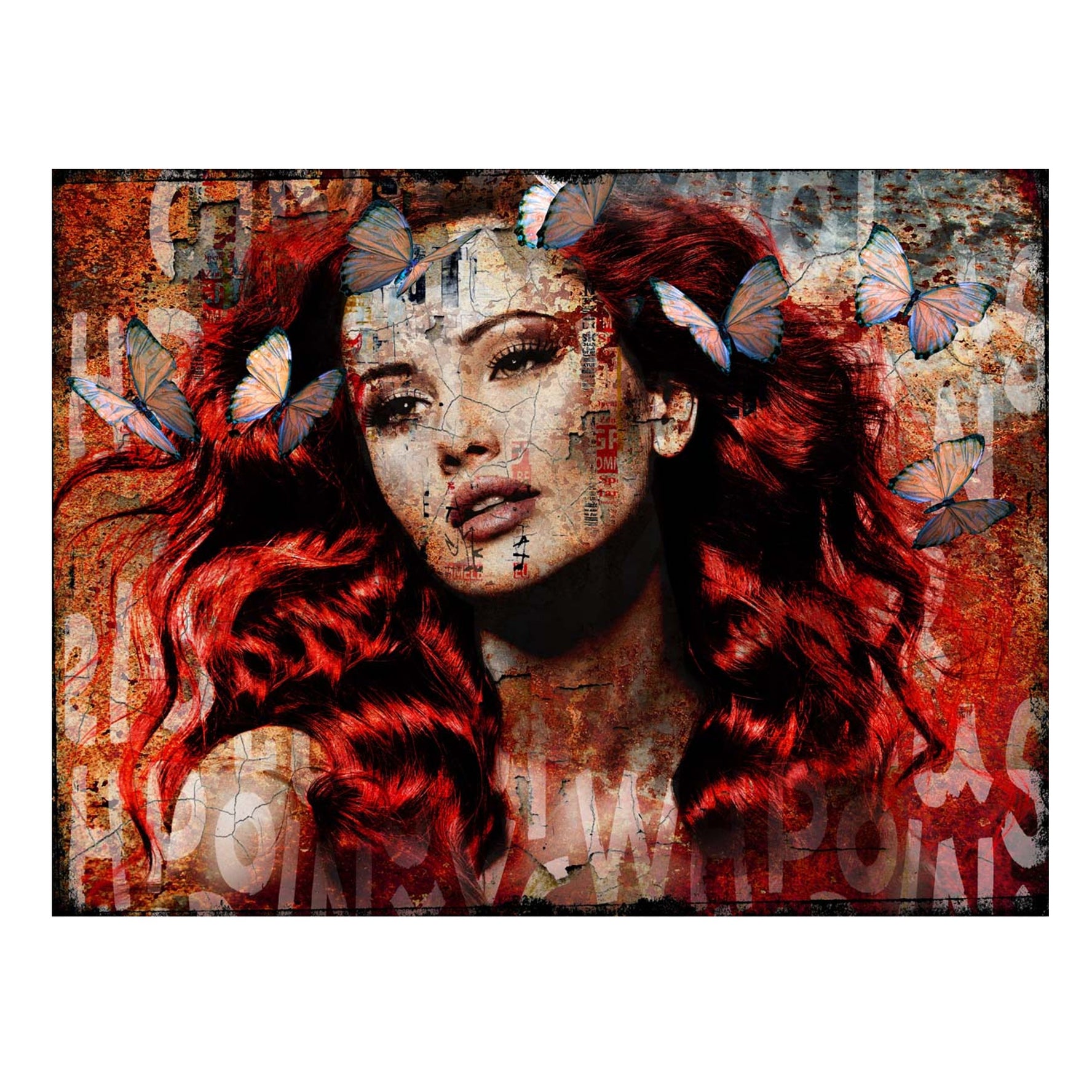 Farbiges Gesicht und Schmetterling