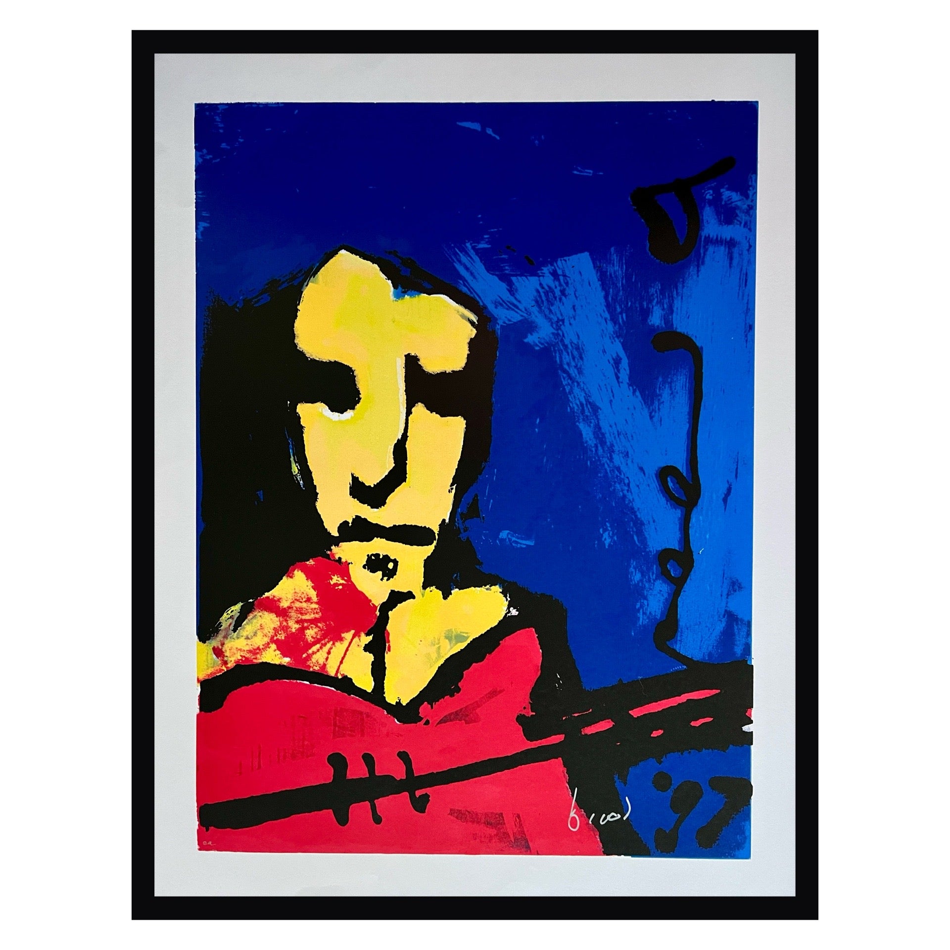 Zeefdruk Guitar Man 2 van Herman Brood - muziek schilderij Moderne Kunst