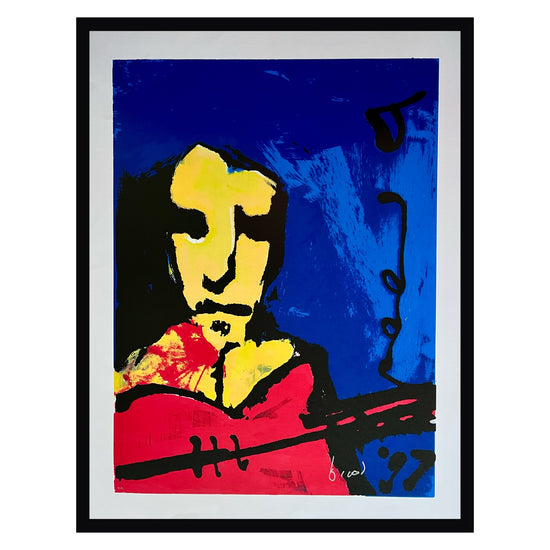 Zeefdruk Guitar Man 2 van Herman Brood - muziek schilderij Moderne Kunst