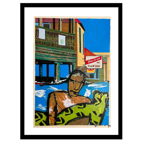 Red Stripe Club - Moderne Kunst - Zeefdruk