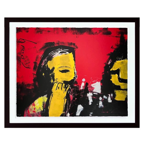 Schilderij van Herman Brood van 2 mannen die aan het schaken zijn via moderne kunst