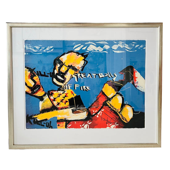 Herman Brood zeefdruk Great balls of fire gesigneerd en gelimiteerde oplage moderne kunst