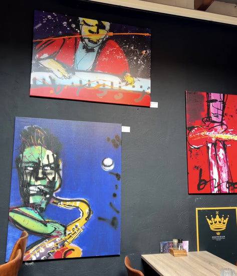 Herman Brood Giclees aan de muur in de Stadthouder in Leiden