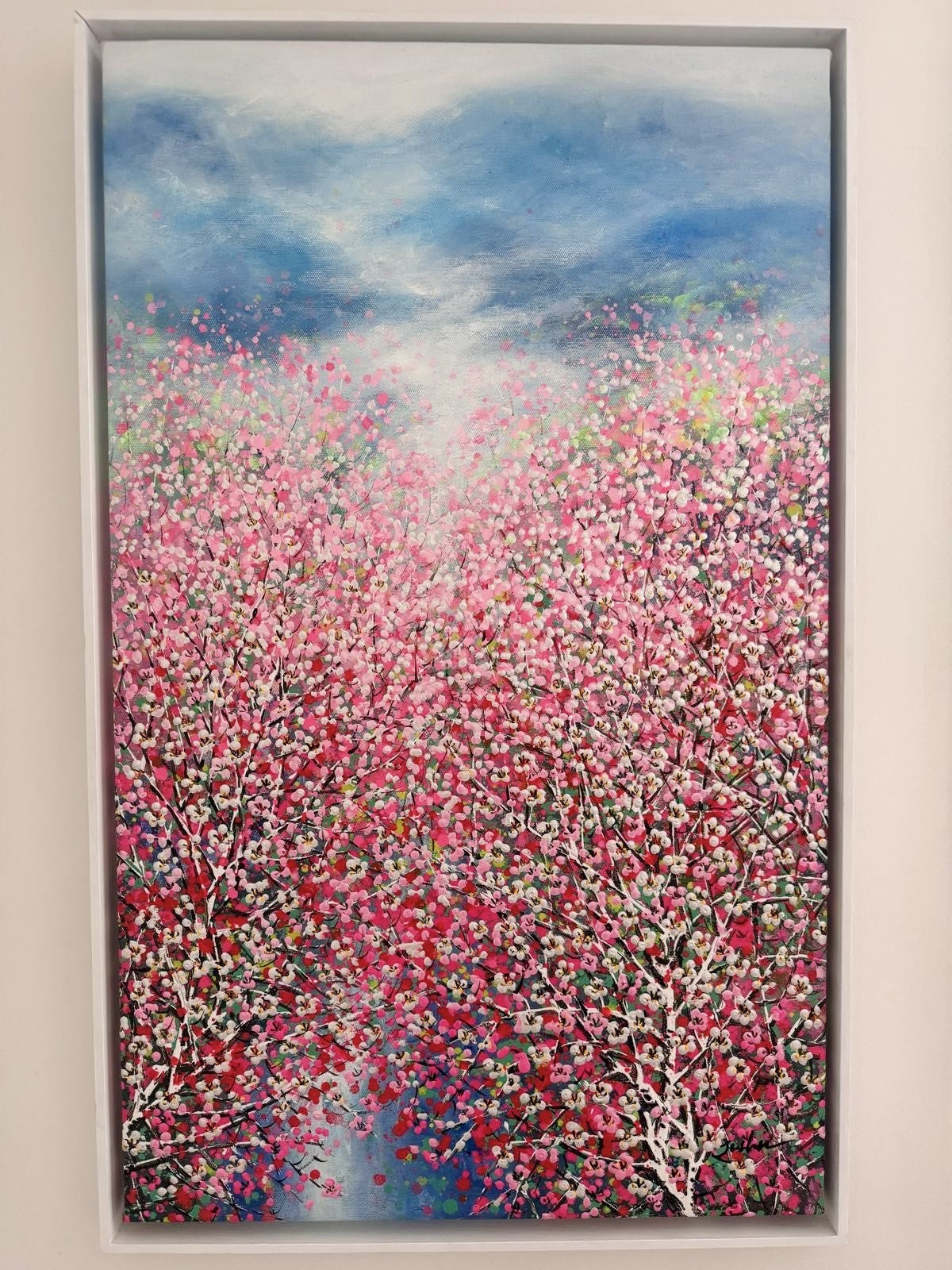 Je Shen - Japandi interieur stijl kunstwerk - Meditation Small - Bloesem Schilderij - Modern Kunstwerk