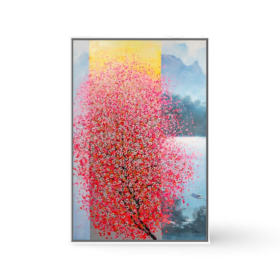 Pink Mediation Yellow stripe - Moderne Kunst