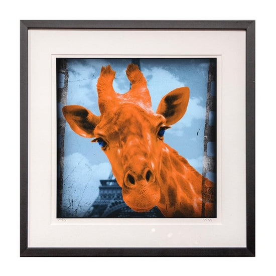 Holiday Orange - Lars Tunebo - Giraffe Kleurrijke Pop-Art fotomontage