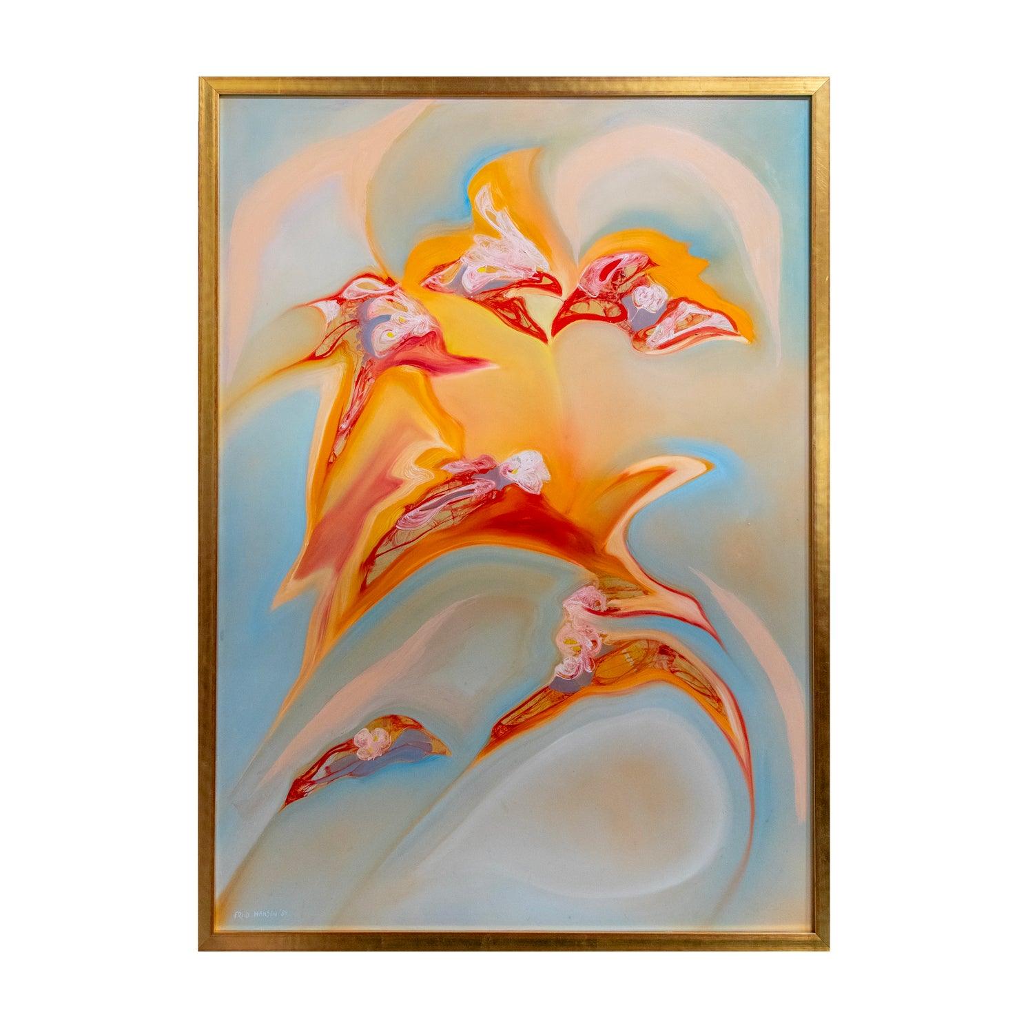 Abstract Orange Bird - Moderne Kunst