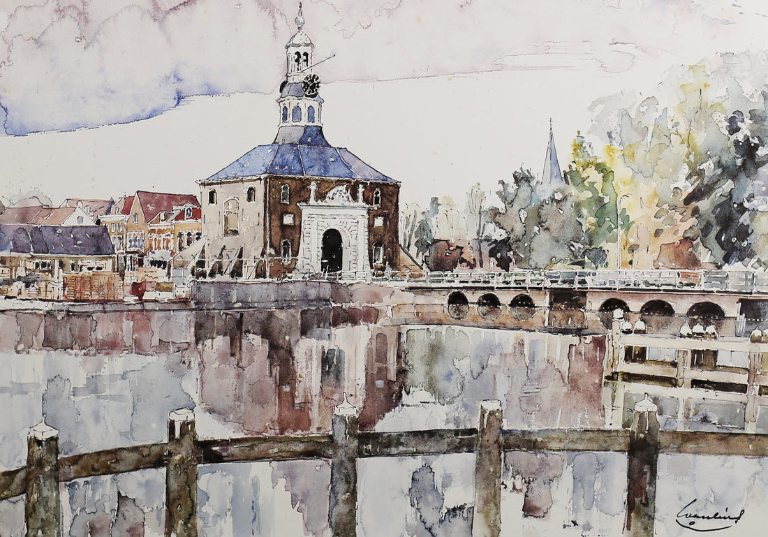 Lithograph Zijlpoort Leiden