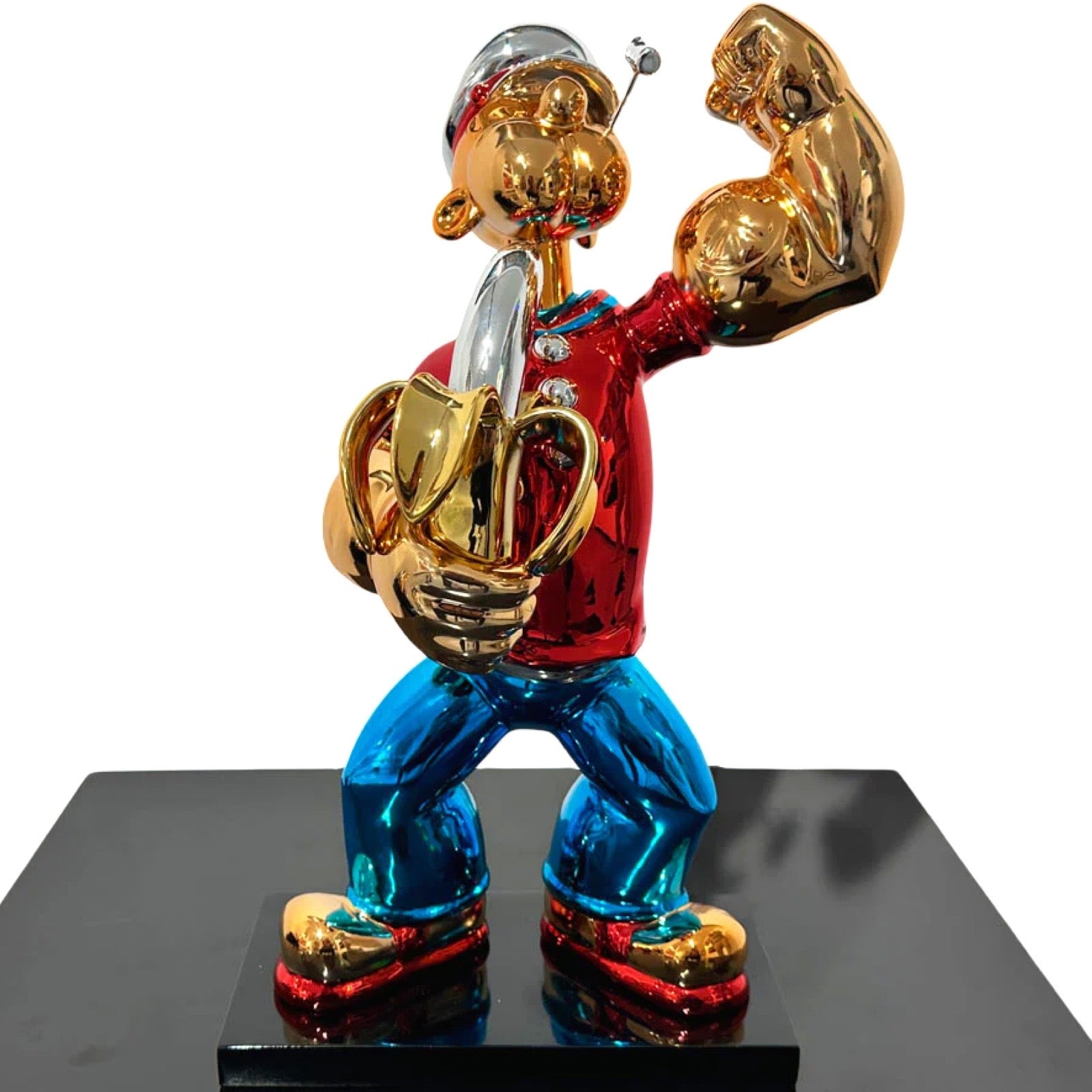 Van Apple Art Popeye Golden Banana beeld pop art sculpture chrome resin goud design kunstwerk