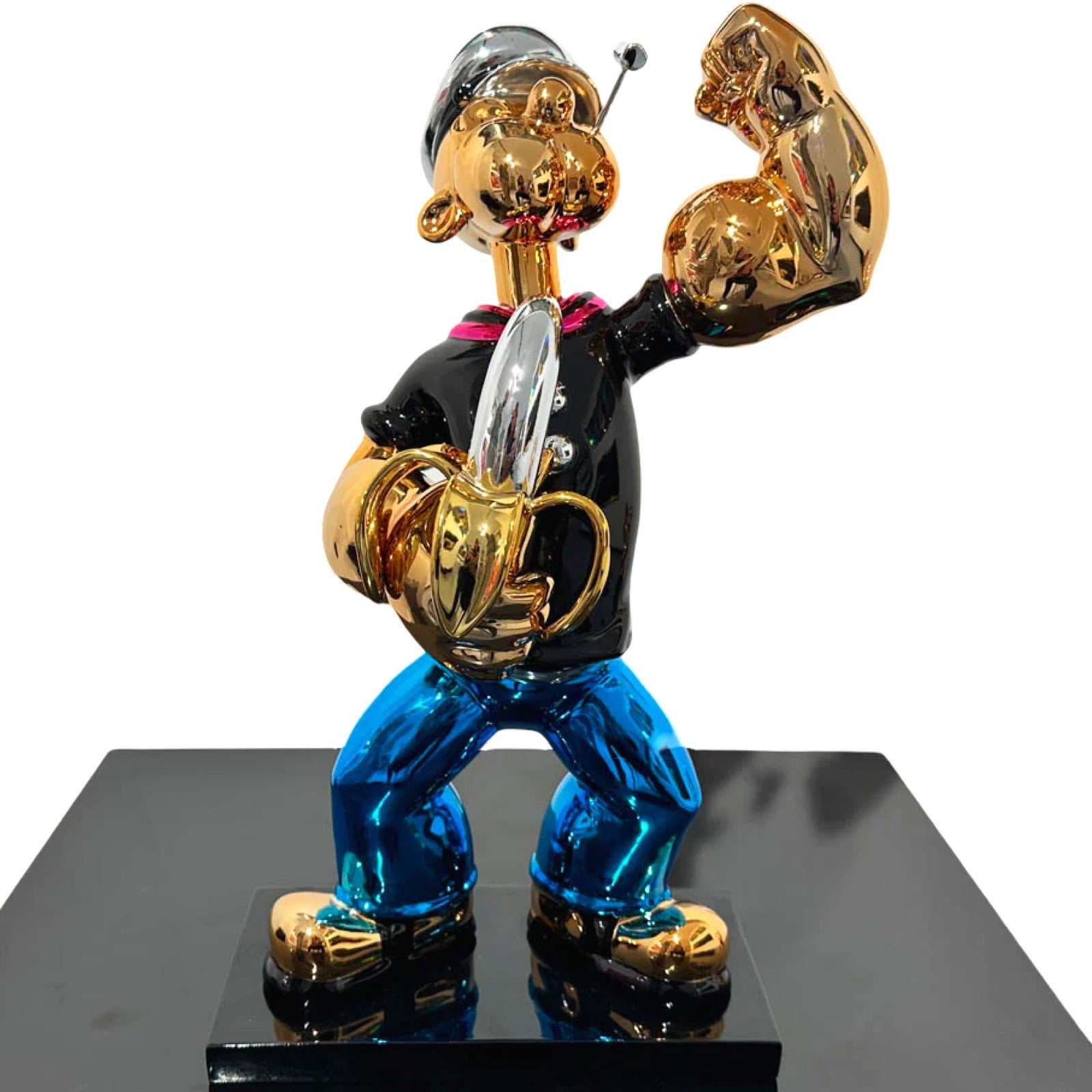 Van Apple Art Popeye Golden Banana beeld pop art sculpture chrome resin goud design kunstwerk