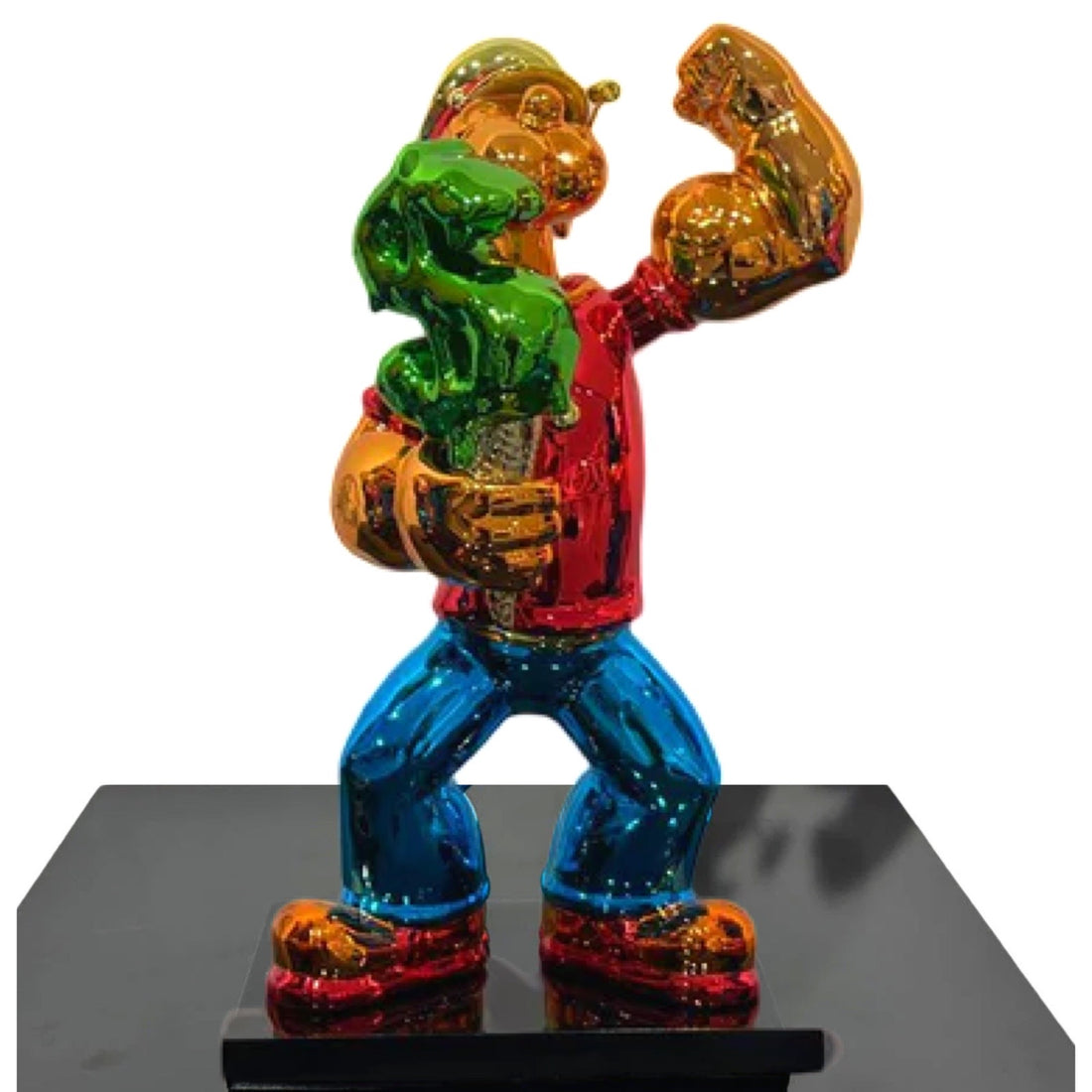 Van Apple Art  Popeye Ice Cream beeld pop art sculpture chrome resin gesigneerd kunstwerk 42 cm