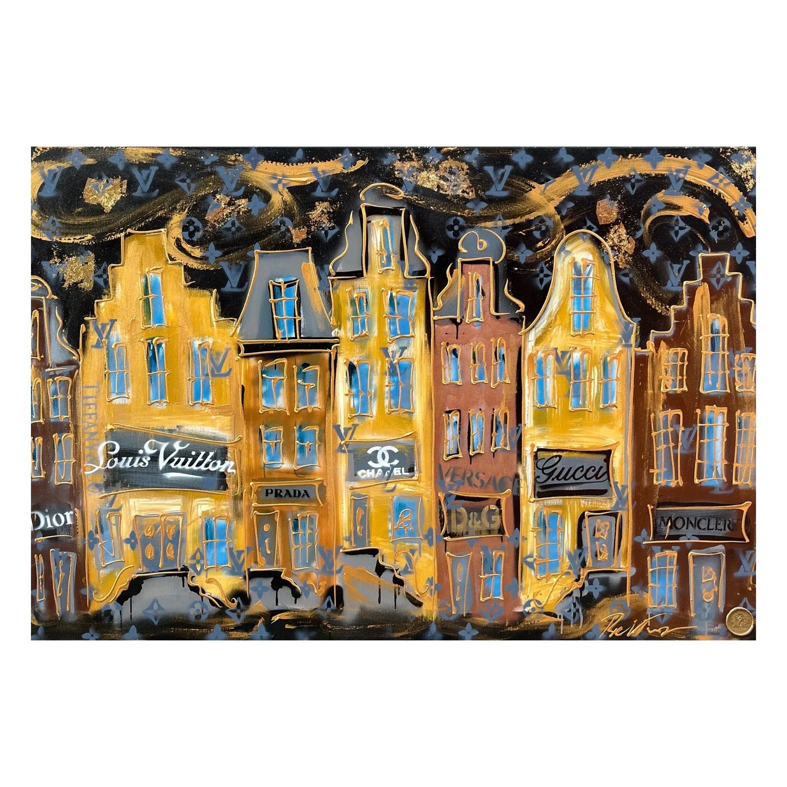 Grachtenpand Goud Designer street moderne kunst