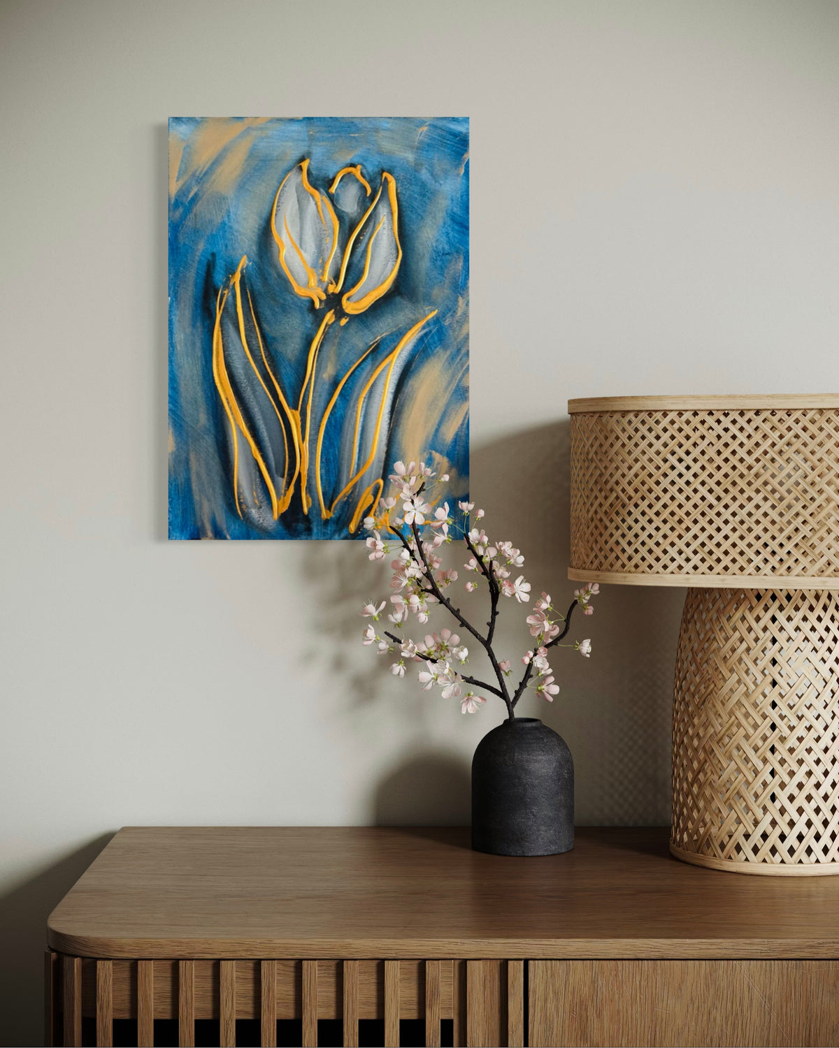 Tulpen schilderij van Rick Triest