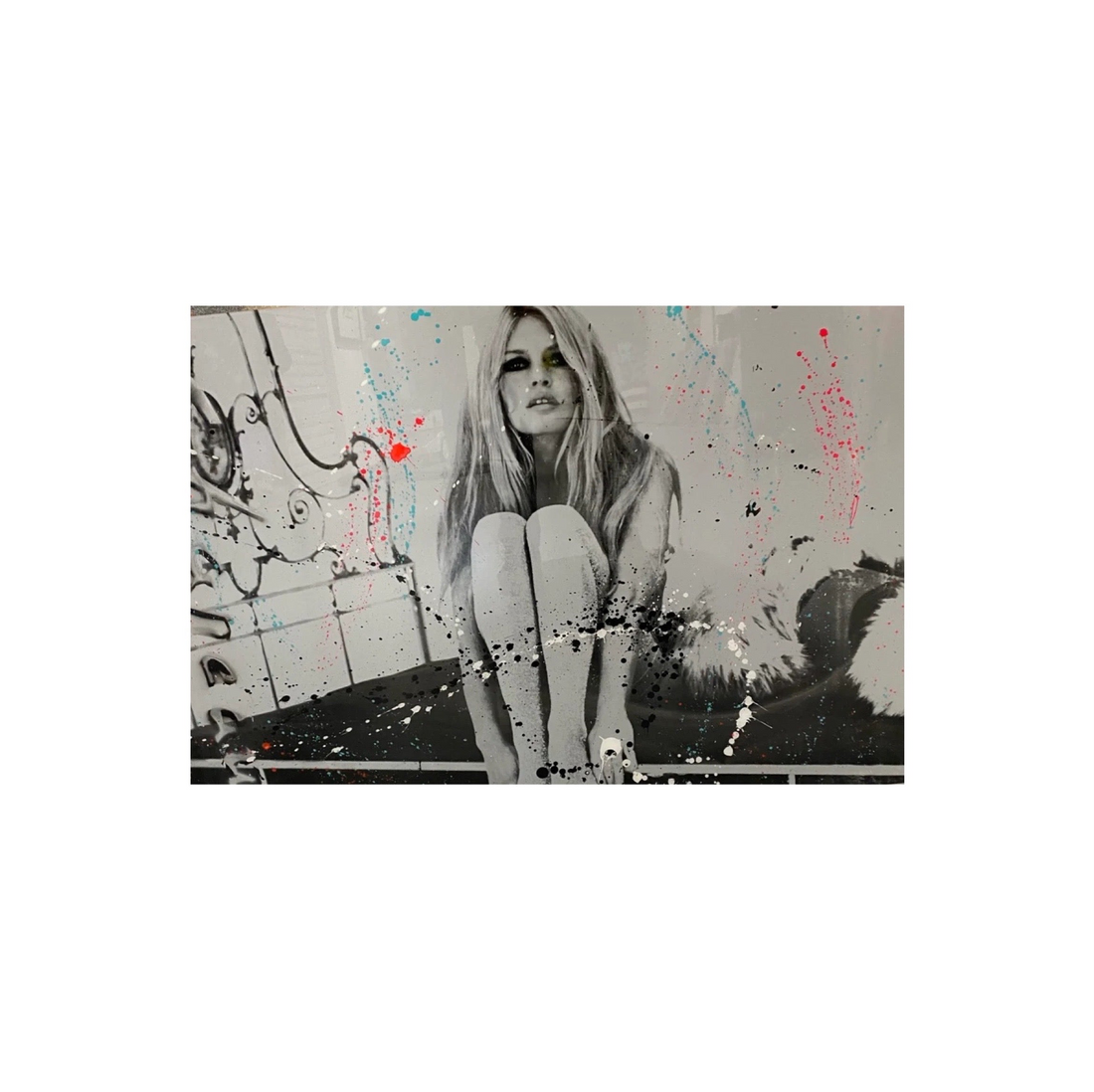 Ronald Chapeau 'Brigitte Bardot Grey' Mixed media schilderij op dibond met Epoxy