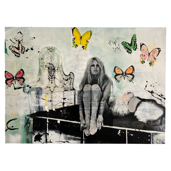 Ronald Chapeau 'Brigitte Bardot Vlinders' Schilderij 