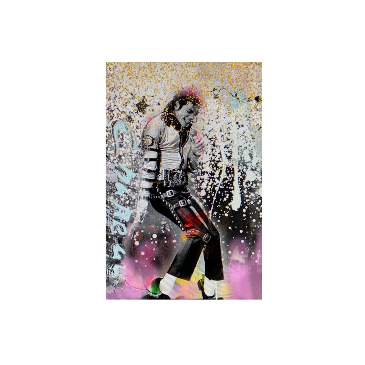 Ronald Chapeau 'Michael Jackson' Bad tour schilderij in pop-art stijl