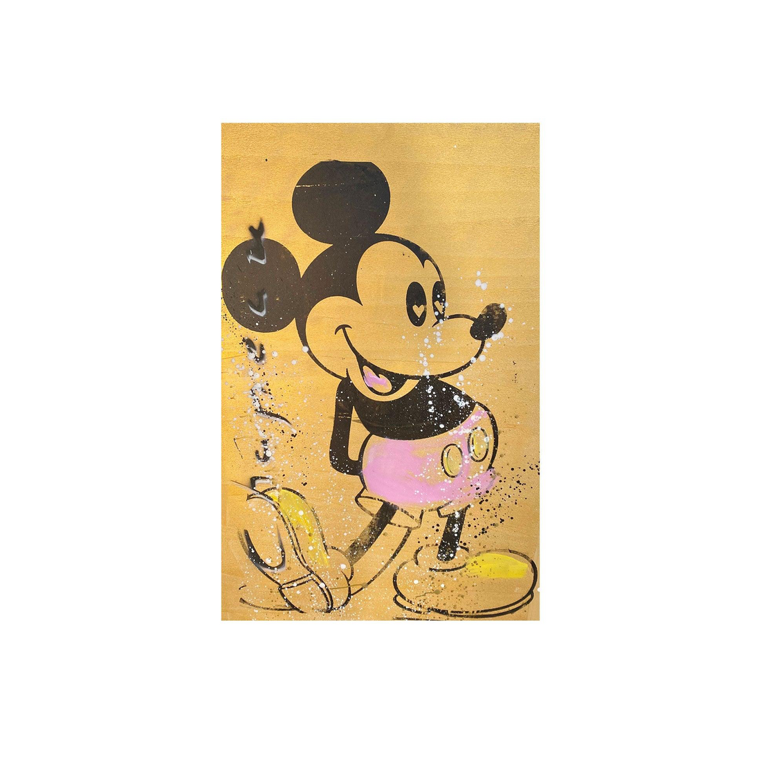 Ronald Chapeau Mixed Media schilderij Mickey Mouse goud