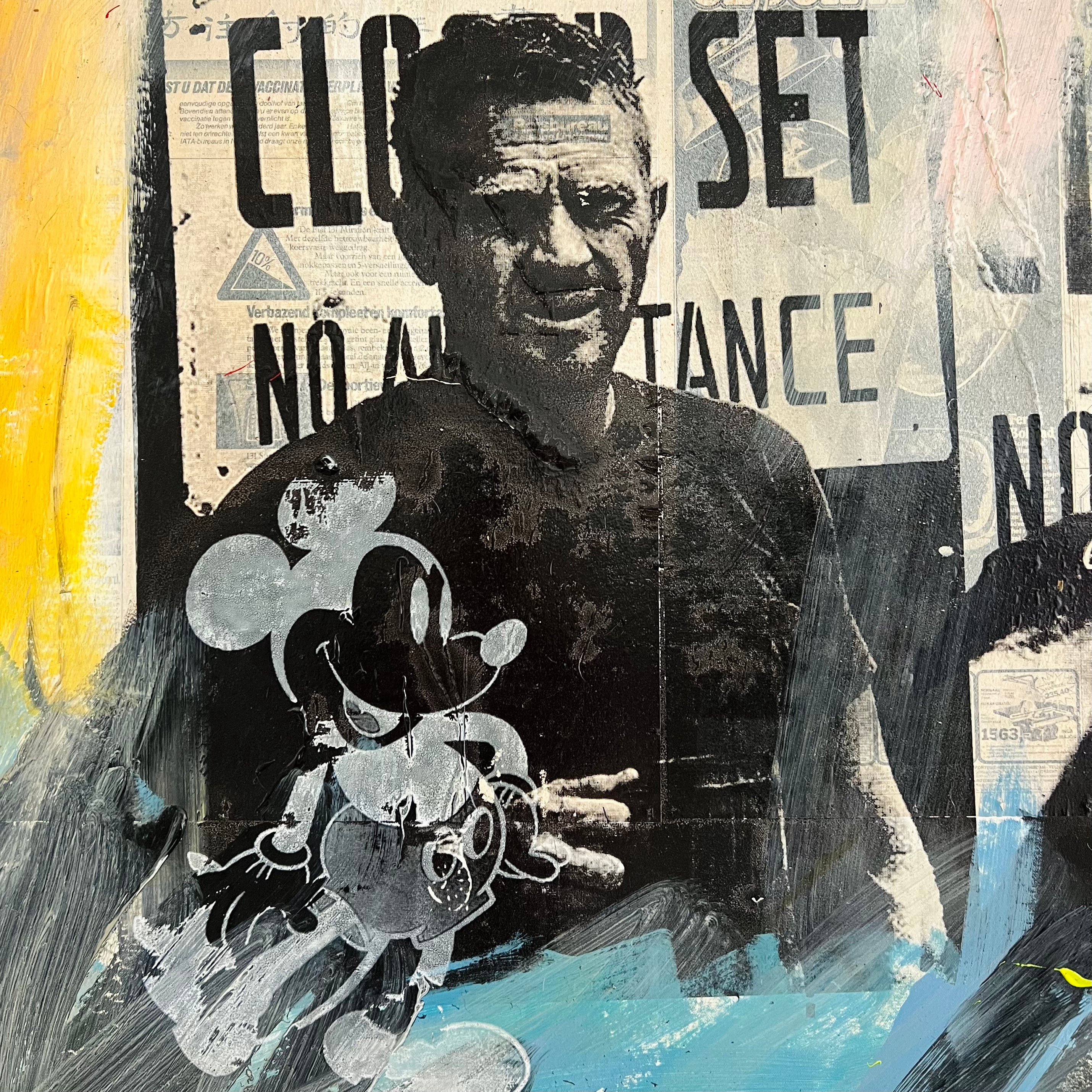 Close up van Ronald Chapeau schilderij Steve McQueen