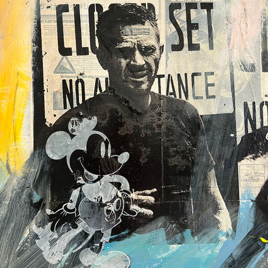 Close up van Ronald Chapeau schilderij Steve McQueen