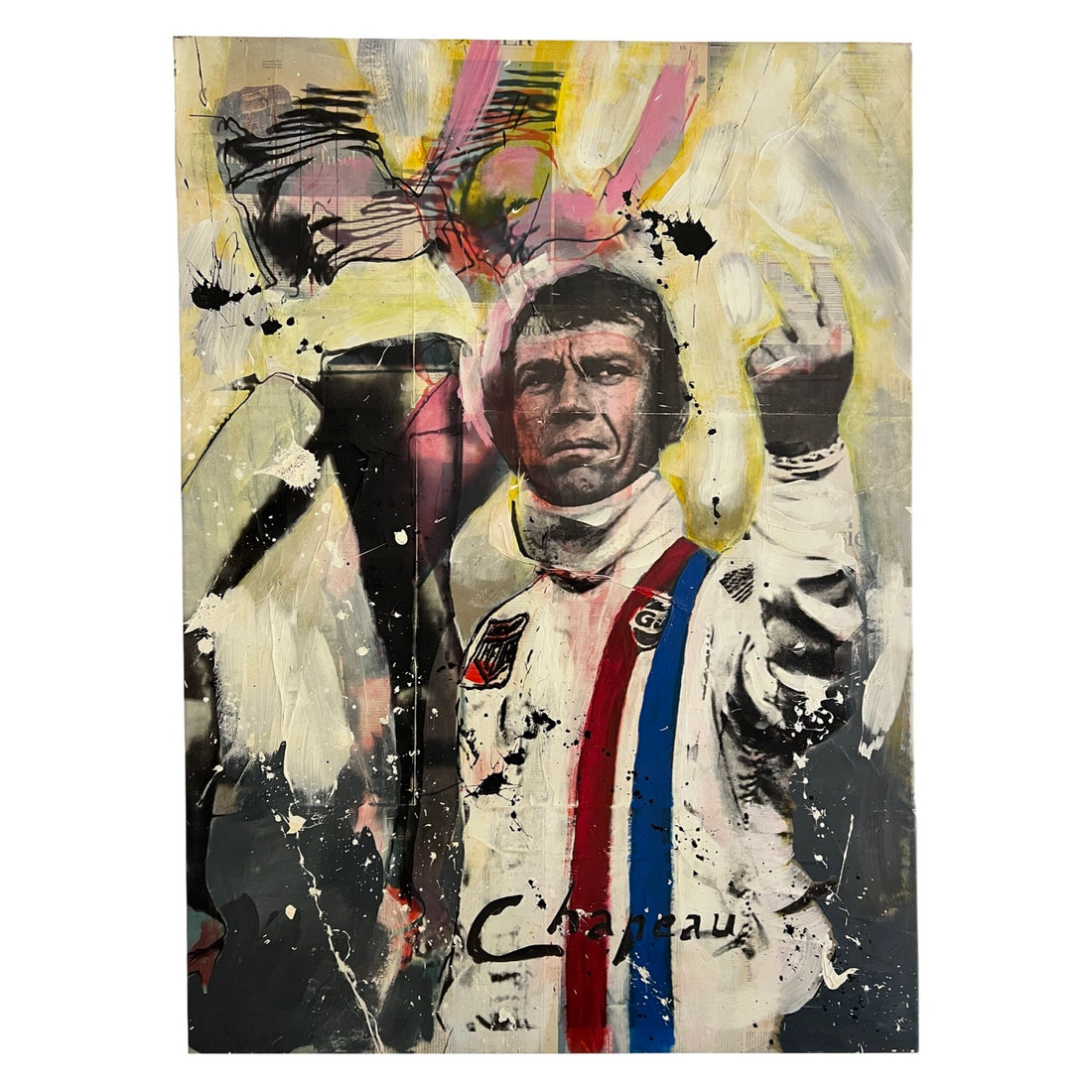 Ronald Chapeau 'Steve McQueen Le Mans' pop-art schilderij
