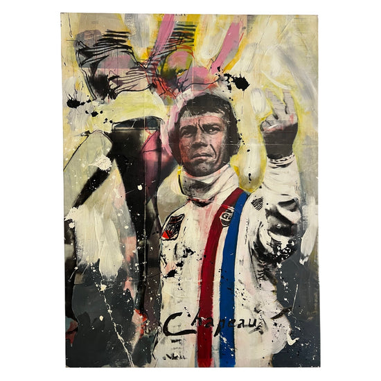 Ronald Chapeau 'Steve McQueen Le Mans' pop-art schilderij