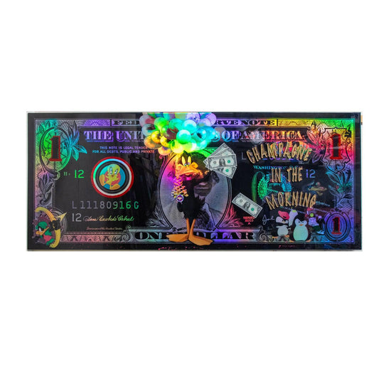 Van Apple Art Schilderij 'Champagne in the Morning' Looney Toones kunst kunstwerk met Epoxy