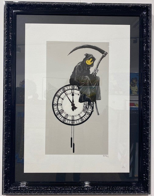 Banksy - Smiley Grim Reaper Death on a Clock