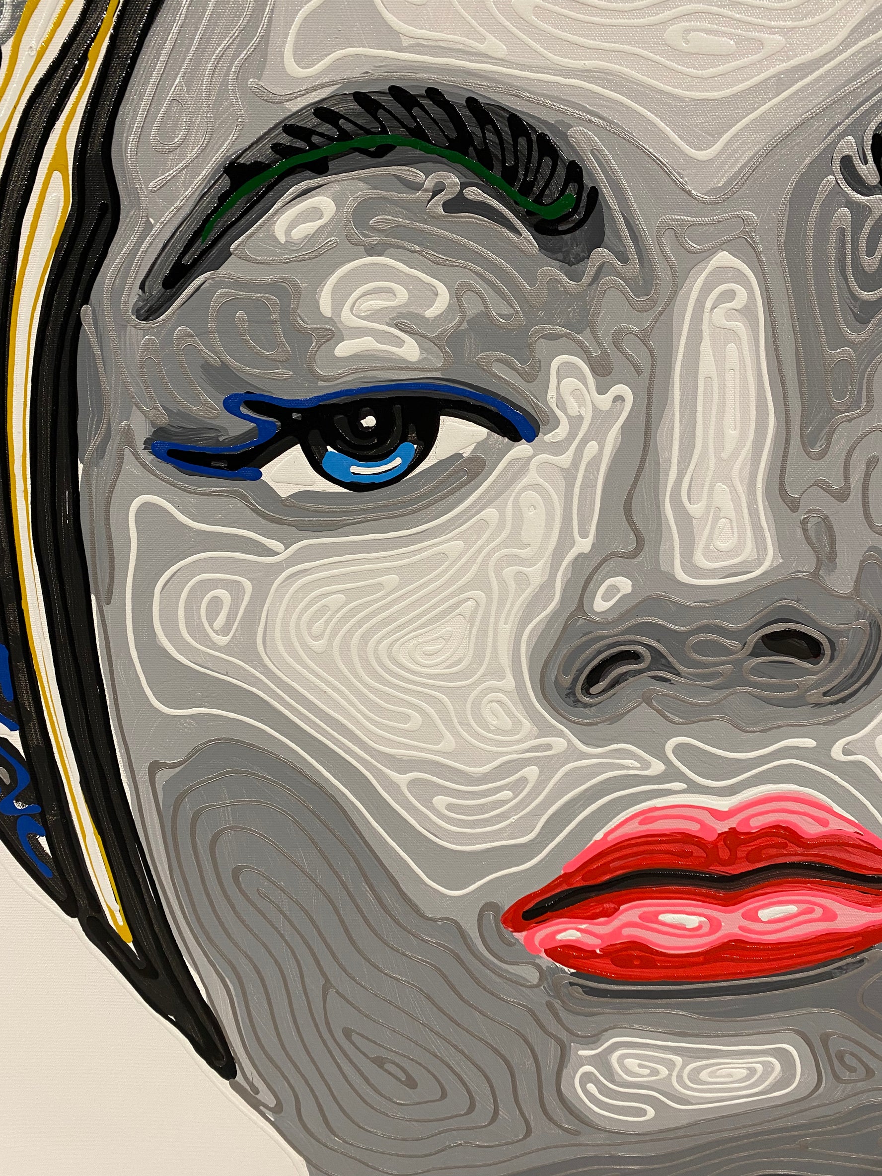 Close up van Chaiyapong Hongtong acryl portret schilderij
