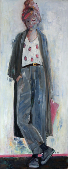 Girl With Pink Bag - Moderne Kunst