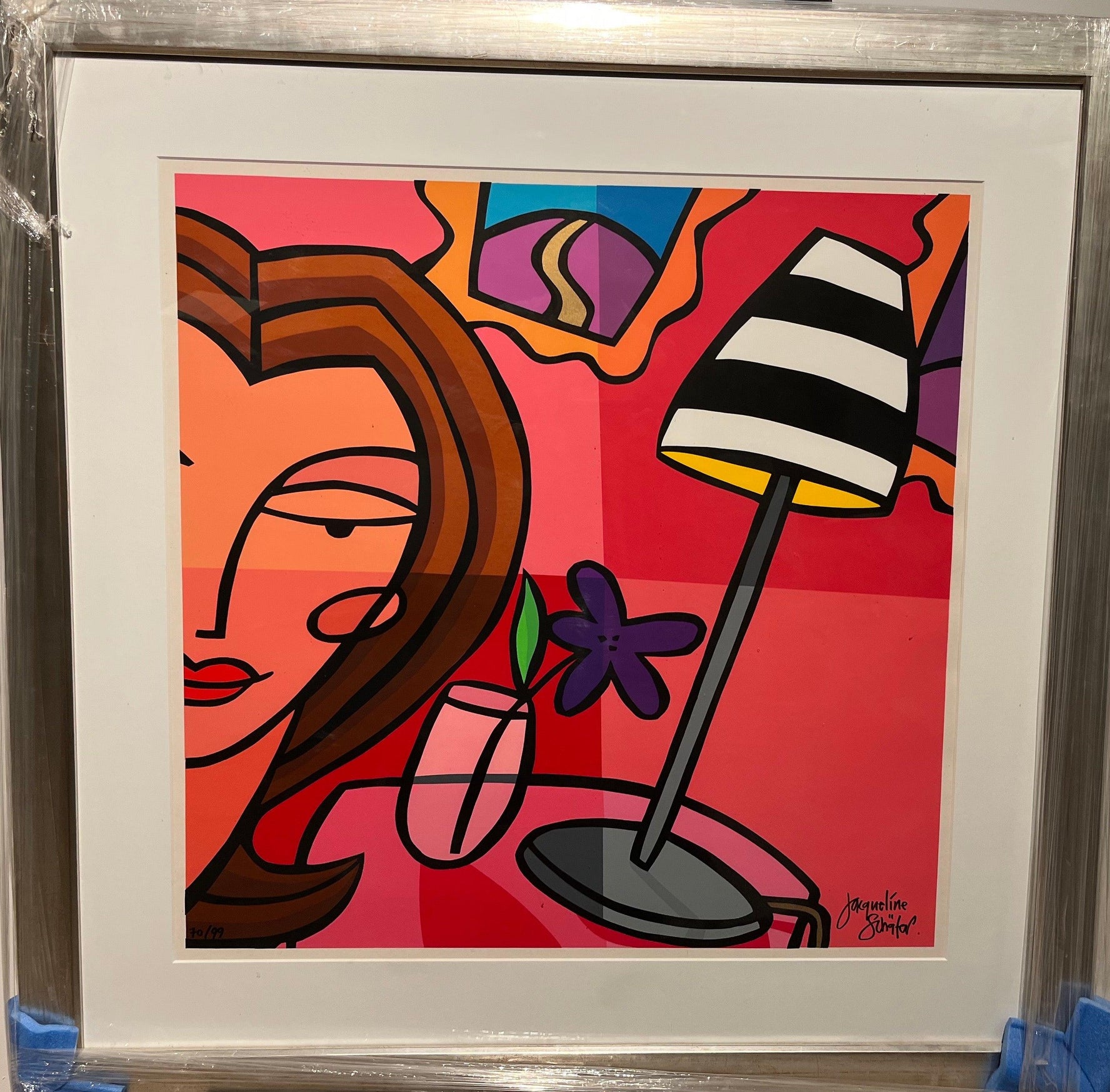 Vrouw met Lamp - Moderne Kunst